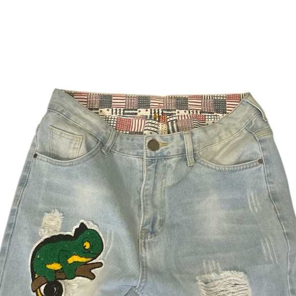 Cartoon and Patches Men's Jeans with a Hip Hop 90's Theme, Size 32 Waist. - Picture 5 of 5